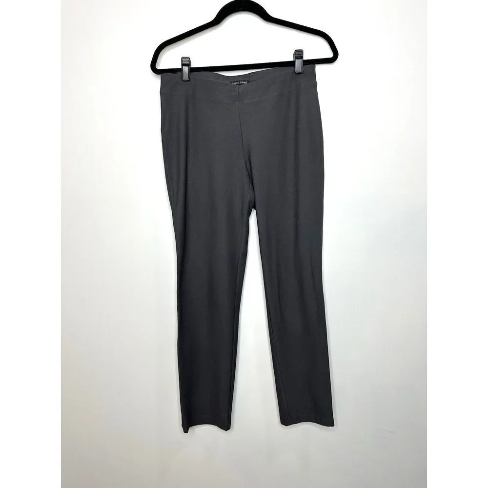 Eileen Fisher Legging Pants Pull On Stretch Jersey‎ Ankle Made in USA Gray XS